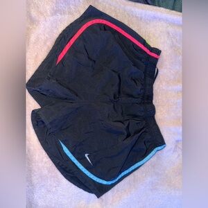 Nike Women's Black Shorts with Multi Color Accents